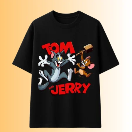 Tom & Jerry Classic Chaos Graphic Oversized T-Shirt